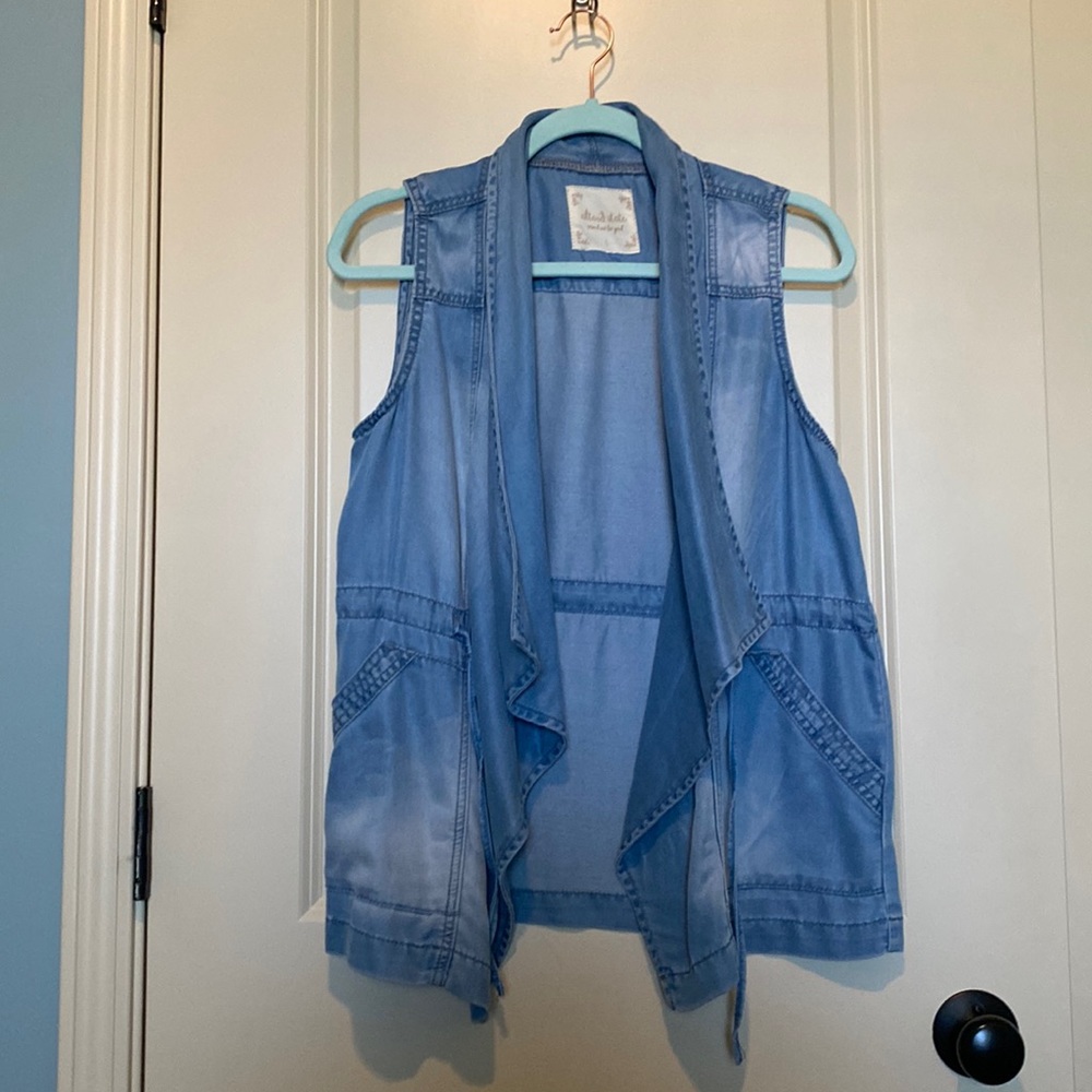Draped Denim vest